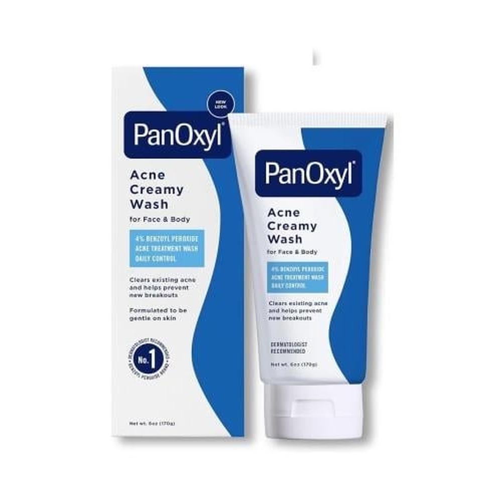 PanOxyl - غسول كريمي لحب الشباب 4% بنزويل بيروكسيد للوجه والجسم 170 جرام